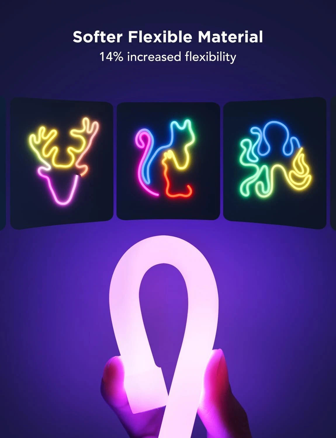 Neon, LED Smart Neon Rope Light , Softer Material, 9.8 Feet, White 07FC0E-D4 - KOEEK