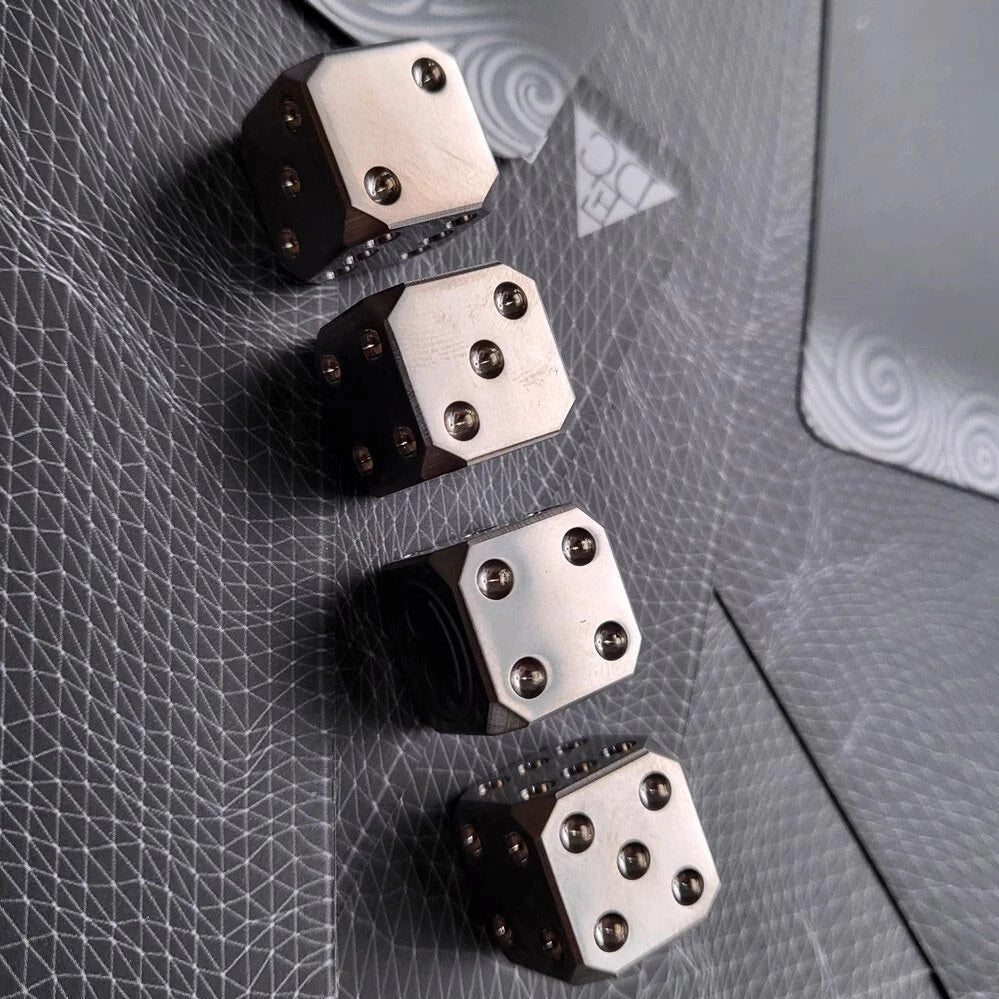 Solid TC4 Titanium Alloy Creative Dice Toy KTV Entertainment Supplies -Smile 07FC0E-D4 - KOEEK