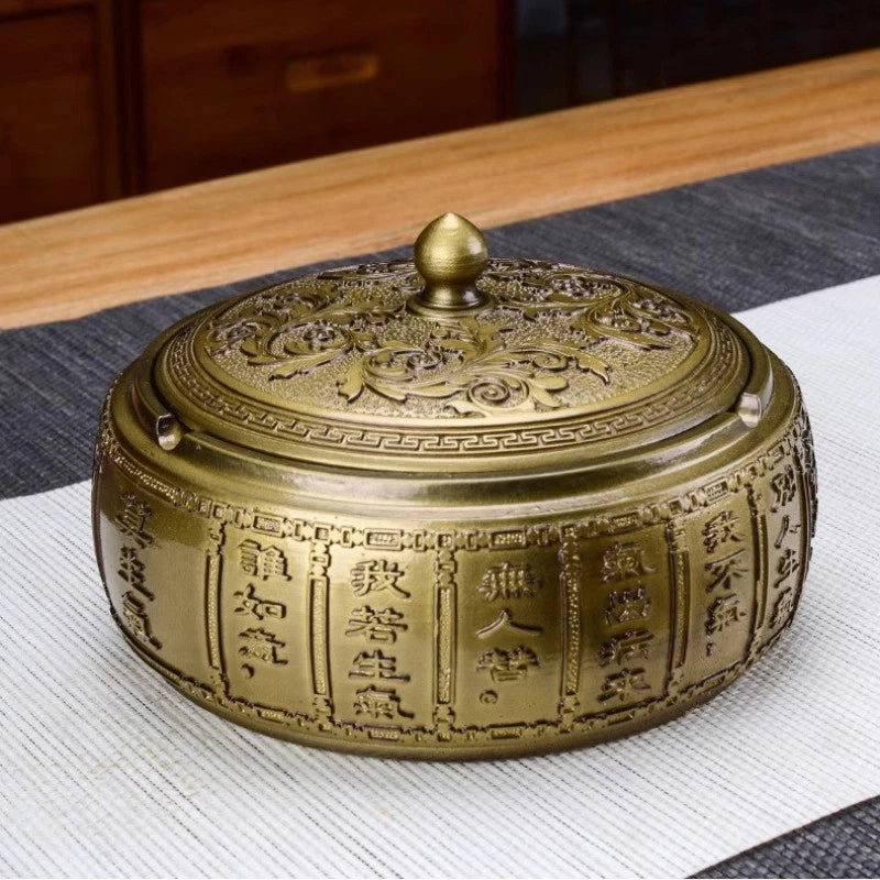 10.2cm Exquisitely Retro Ashtray Household Ornament Decoration Chinese 07FC0E-D4 - KOEEK