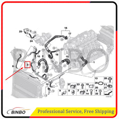 For BMW E88 E90 E92 135 335 N55 Lower Coolant Heater Return Radiator Hose Line 07FC0E-D4 - KOEEK