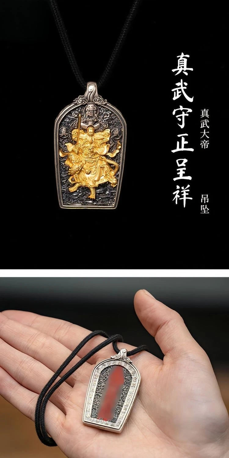 Taoist Zhenwu Pendant Necklace Amulet Lock Necklace Men's Single Charm 07FC0E-D4 - KOEEK