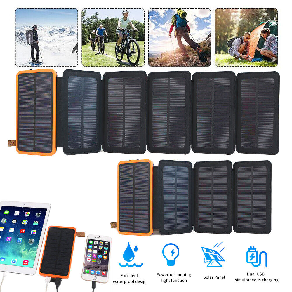 ny Solar Power Bank Folding Solar Panel bærbar lader 26000mAh eksternt batteri