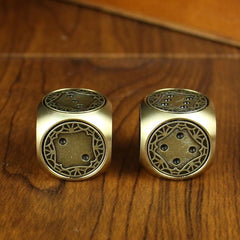 Vintage Handcrafted Polished Copper Dice 18mm Creative Mahjong 2PC 07FC0E-D4 - KOEEK