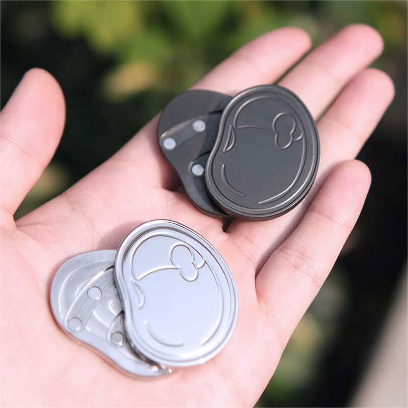 Hand Slider Bean Shape Stainless Steel Clicker Push card Stress Relief EDC Toy 07FC0E-D4 - KOEEK