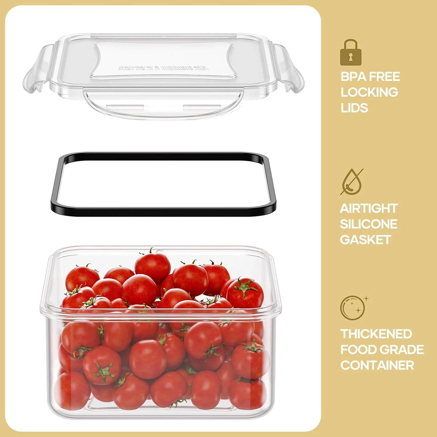 50-Piece Food Storage Containers with Lids (25 Containers & 25 Lids), Airtight 07FC0E-D4 - KOEEK