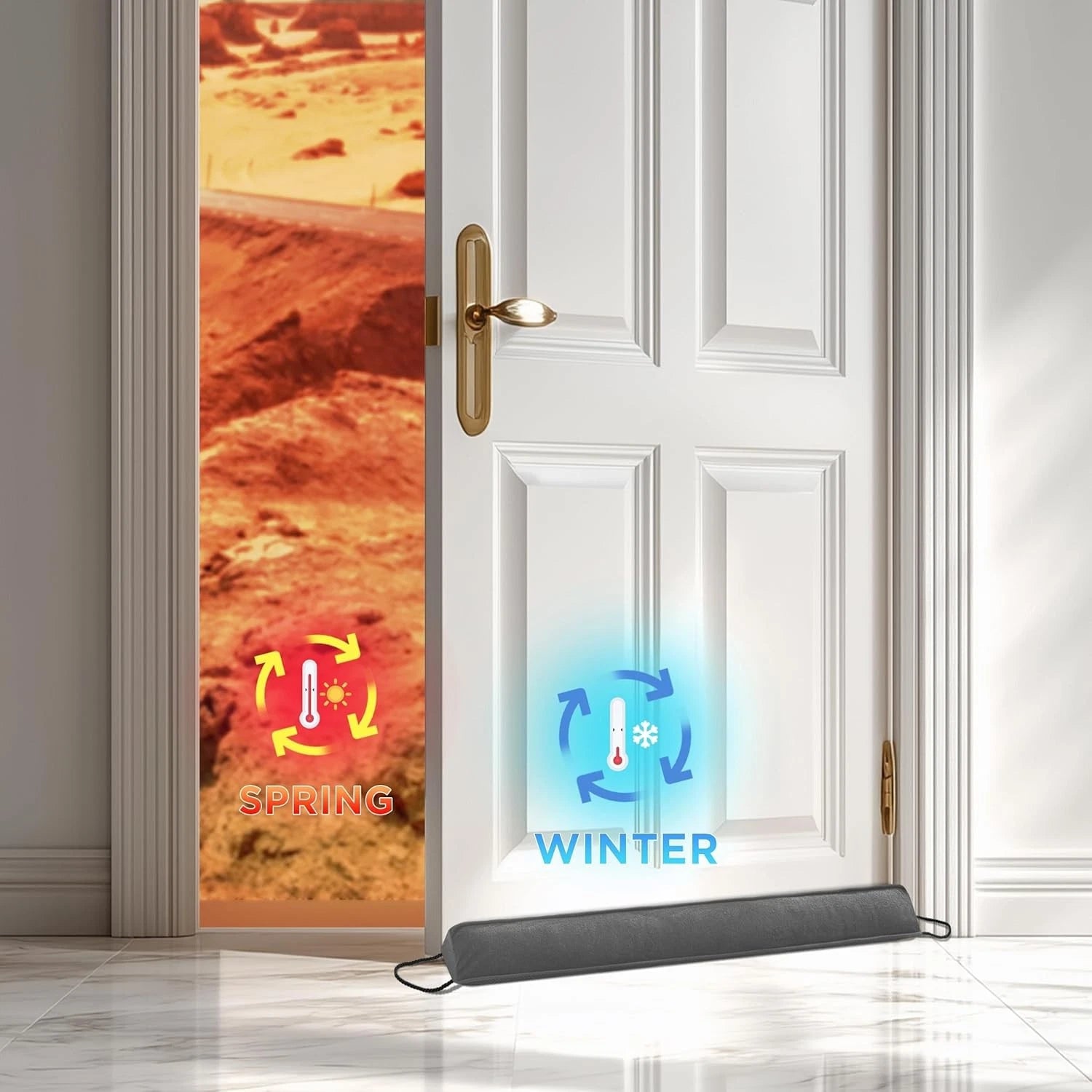 38-inch door gap wind deflector,blocks hot and cold air,equipped with removable 07FC0E-D4 - KOEEK