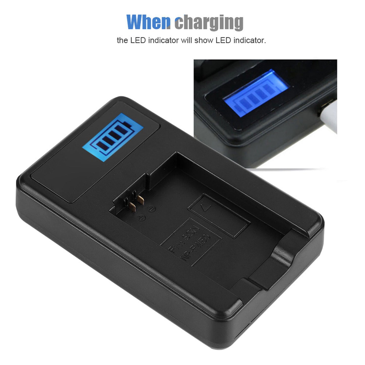 new Black Battery Charger NPFW50 With LED Indicator For koeek - KOEEK