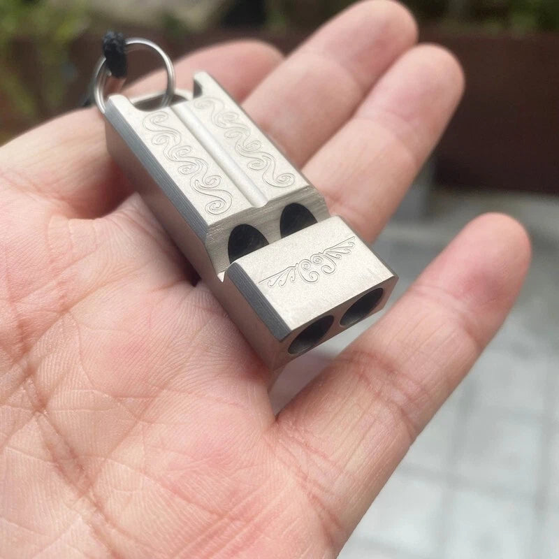 EDC TC4 Titanium Lightweight Keychain Safe Whistle Outdoor Survival Whistle Tool 07FC0E-D4 - KOEEK