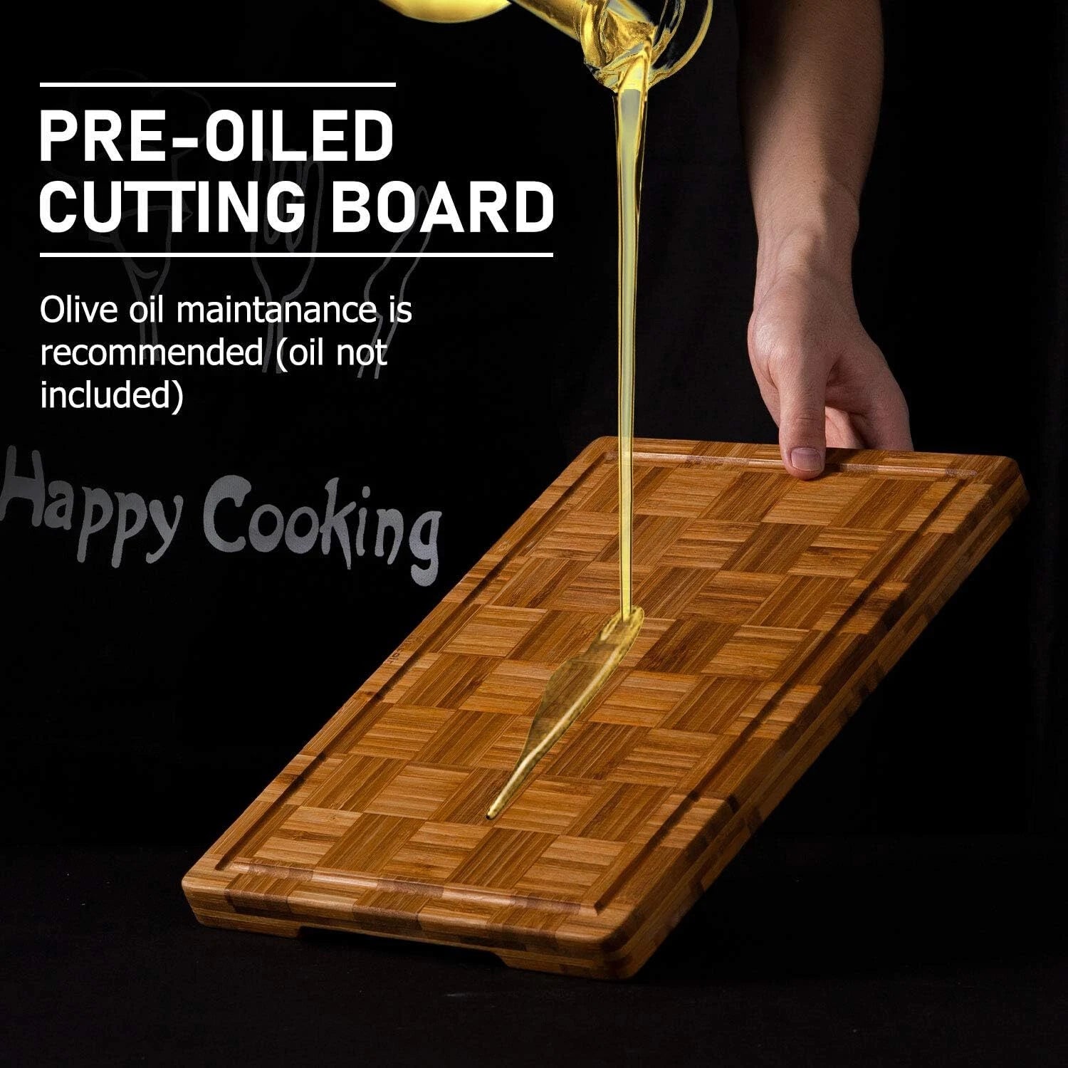 Extra Large Bamboo Cutting Boards, (Set of 3) Chopping Boards with Juice Groove 07FC0E-D4 - KOEEK