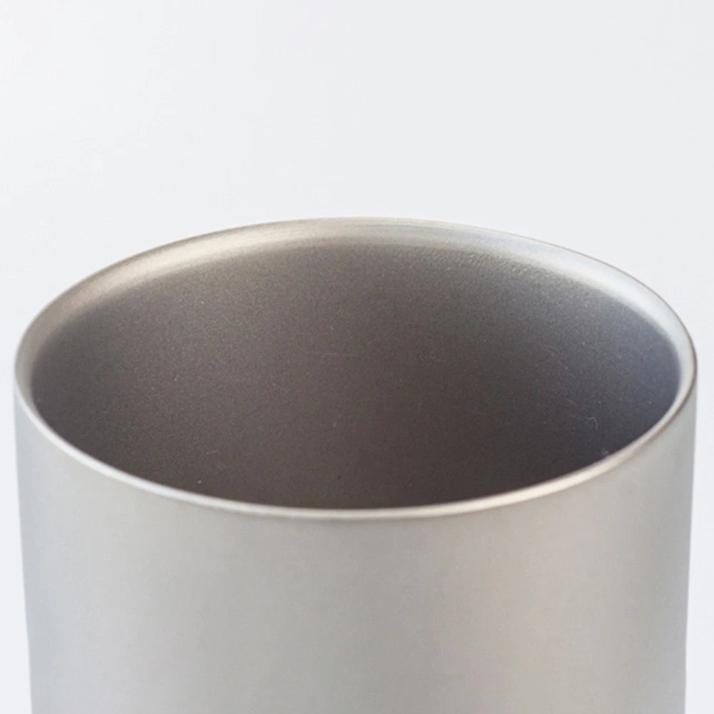 For Home Outdoor Camping Double Wall Titanium Water Cup Coffee Tea Mug With Lid 07FC0E-D4 - KOEEK