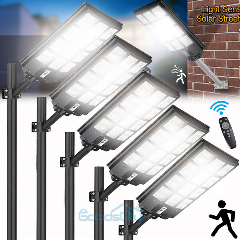 ny 10000000LM LED Solar Road Street Flood Light Utendørs Hage Hage Lampe Vanntett