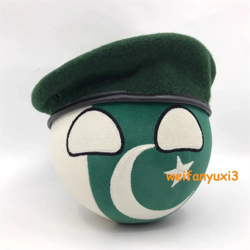 Polandball Dango Countryball Pakistan Ball Plush Doll Stuffed Toy Pillow W Hat 07FC0E-D4 - KOEEK