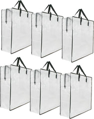 6 Pack Clear Storage Bags with Zipper and Handles, Blanket Bags For Storage 07FC0E-D4 - KOEEK