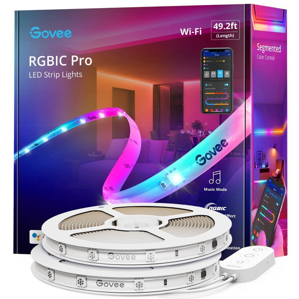 Govee - 49.2ft Wi-Fi RGBICW LED Strip Light - Multi GOVEE - KOEEK