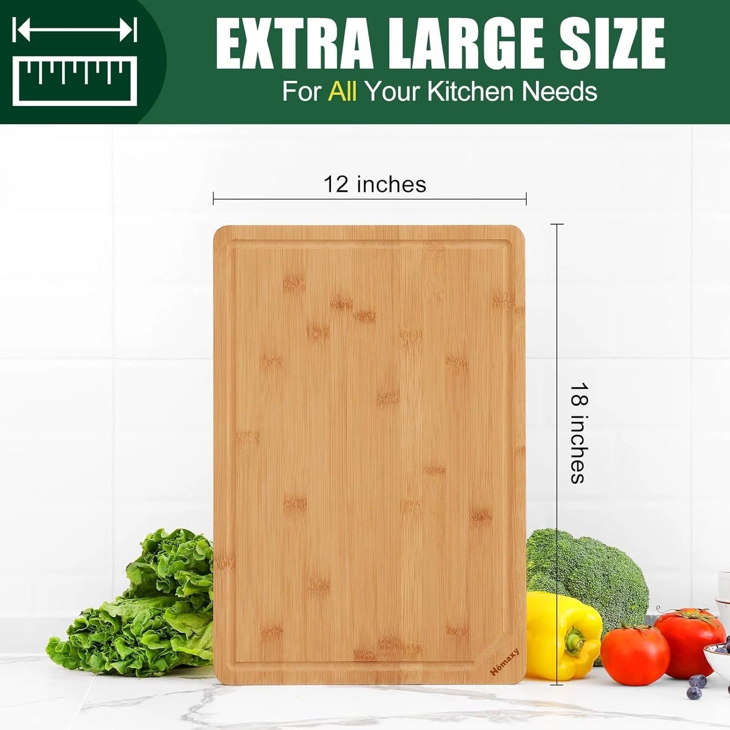 Extra Large Cutting Board with Juice Groove and Handle, Cold Meat Cutting Board 07FC0E-D4 - KOEEK