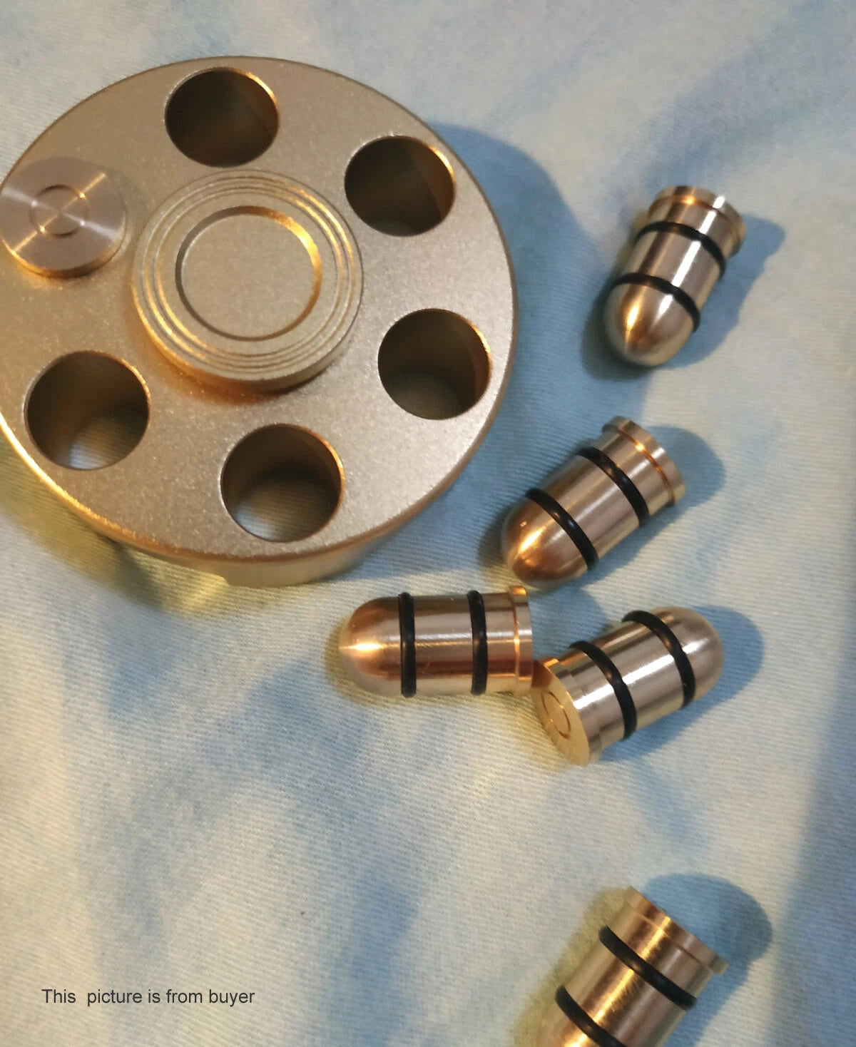 Brass Revolver Bullets Finger Spinner Spinning Top Fidget Pocket EDC Toys Gifts 07FC0E-D4 - KOEEK