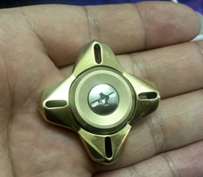 EDC Brass Hand Twisting Spinning Top Toy Gyro Multi-function Gyroscope Gifts 07FC0E-D4 - KOEEK