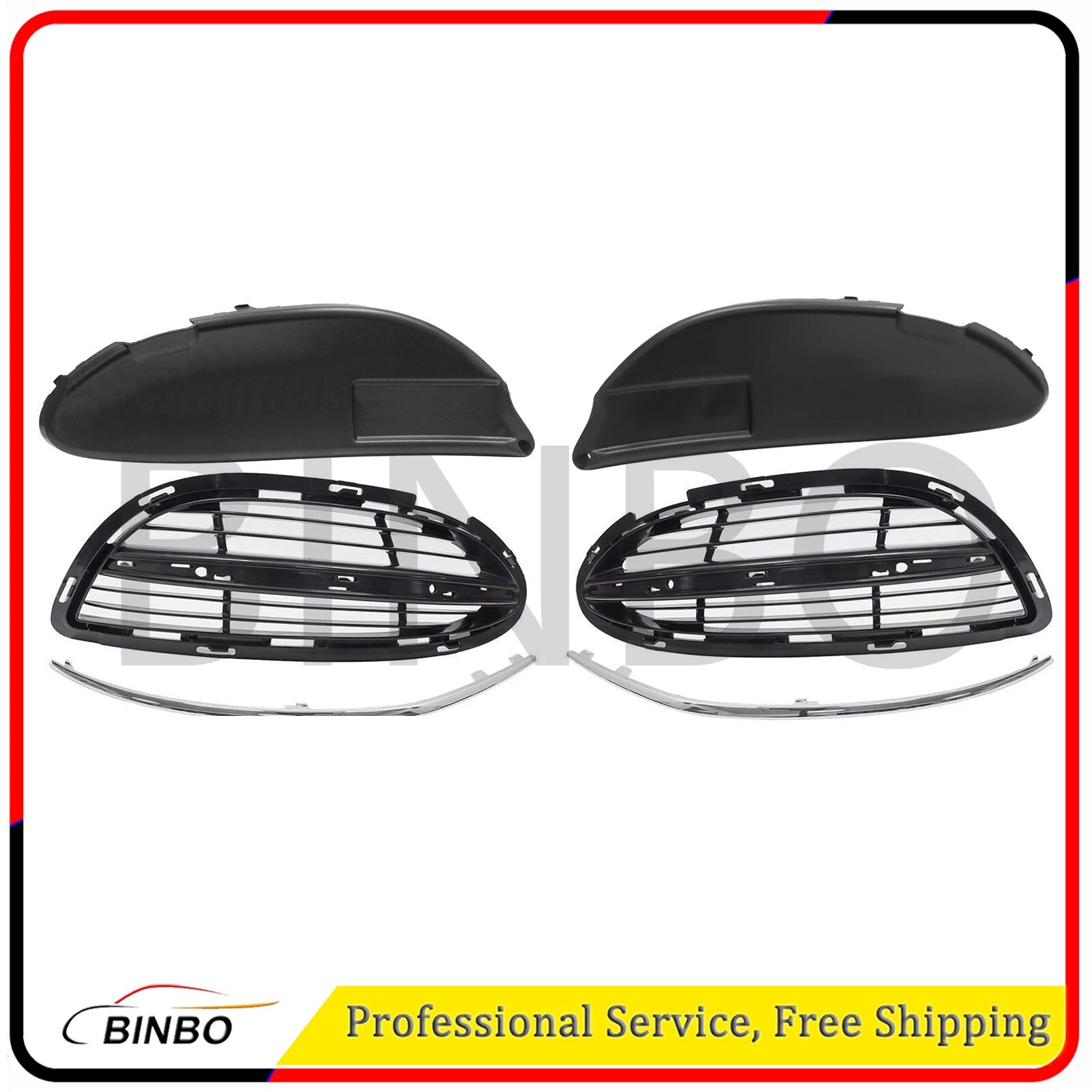 6Pcs Left+Right Fog Lamp Cover Grille Frame Set For Benz S-Class W222 2013-2020 07FC0E-D4 - KOEEK