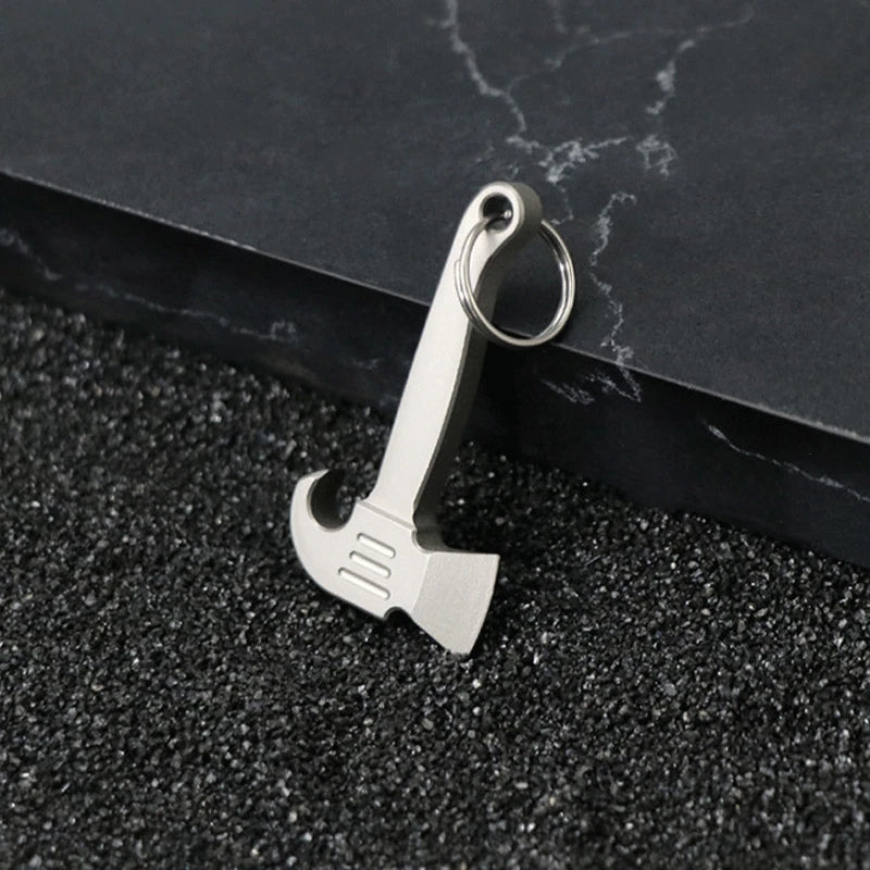 Mini Titanium Alloy Pendant Pry Bar Crowbar Bottle Opener Necklace EDC Keychain 07FC0E-D4 - KOEEK