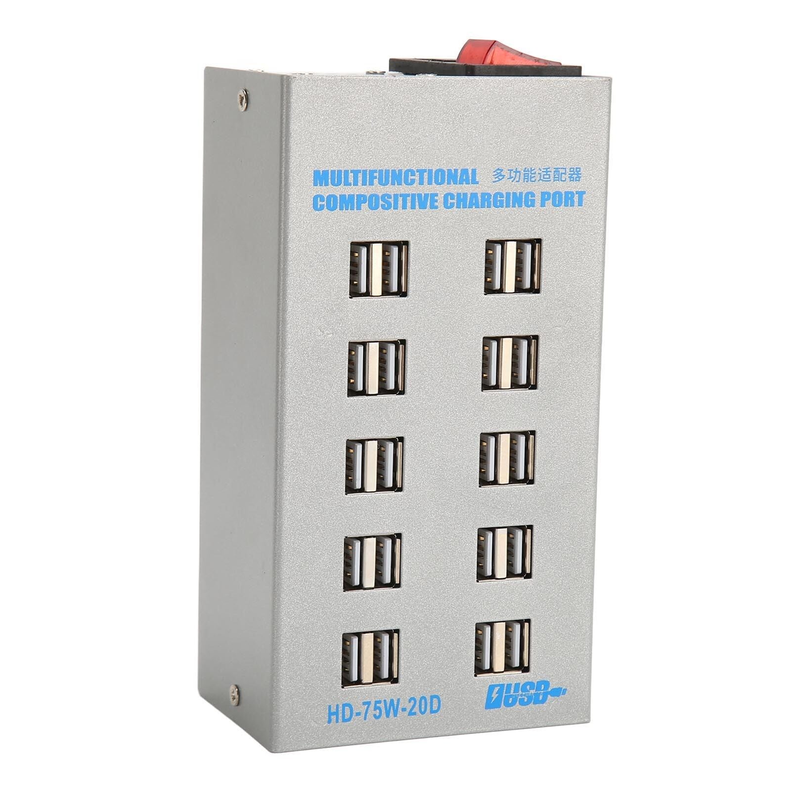 new (US Plug)Charging Station Hub 20 Port 75W USB Charging Station Compact 100-240V koeek - KOEEK