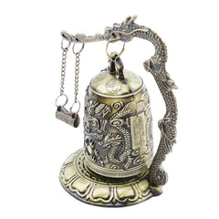 1PC Retro Style Lock Dragon Carved Buddha Bell Masterpiece Chinese Feng Shui Art 07FC0E-D4 - KOEEK