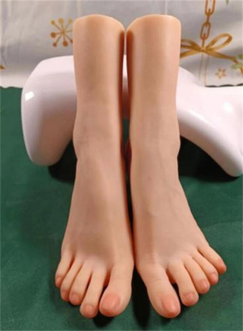 EU37 1 PAIR Platinum Silicone Female Feet Shoes Display Model Display Props 07FC0E-D4 - KOEEK