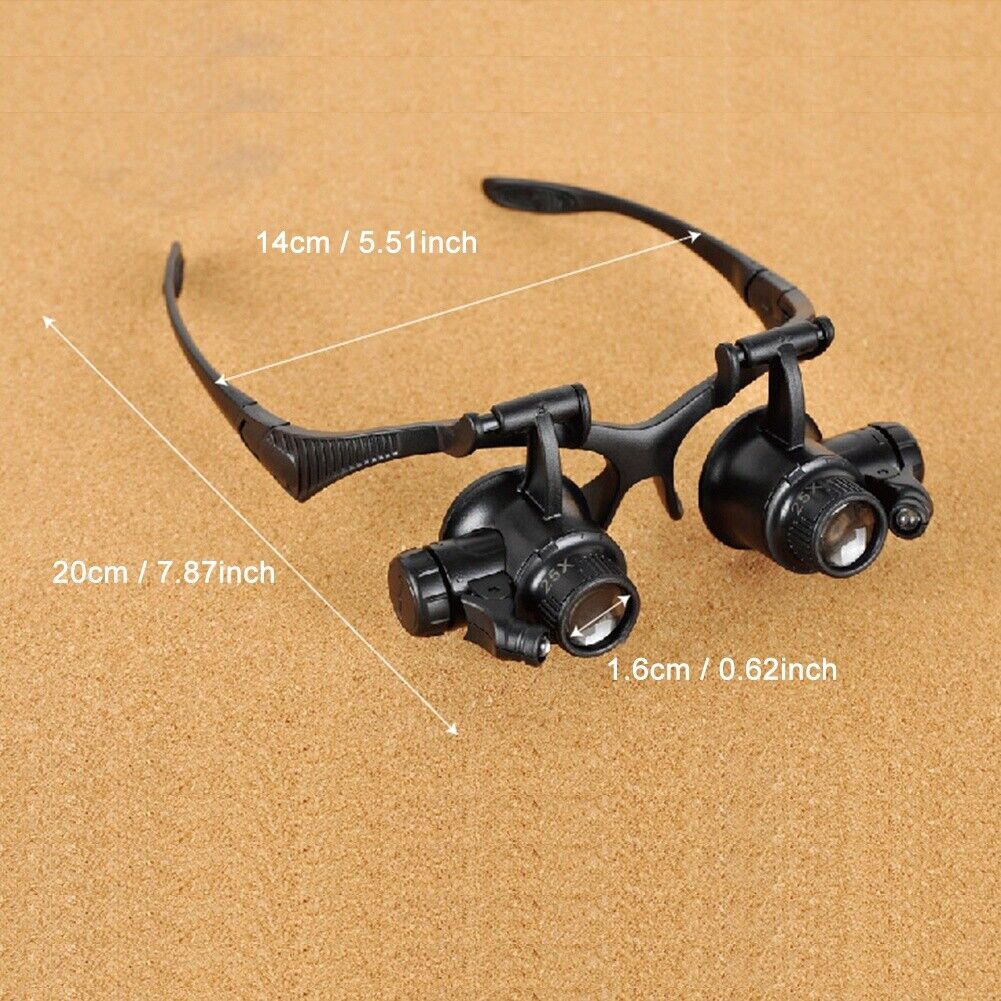 new Head Wearing Magnifying Lens Double Eye Jewelry Watch Repair Loupe Glasses HGF koeek - KOEEK