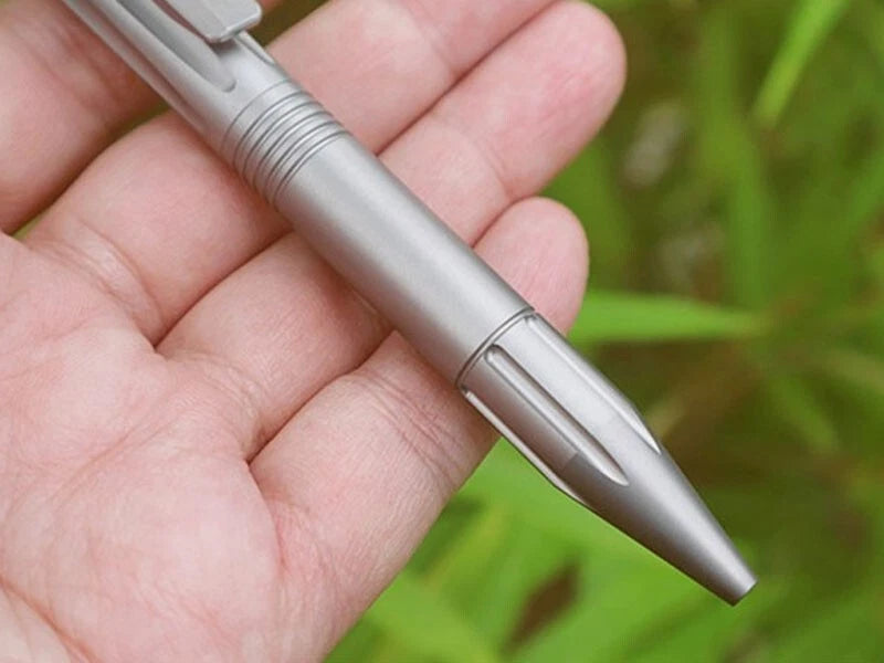 EDC Titanium Alloy Pocket Ball Pen Tactical Signature Pen Stationery w 2 Refills 07FC0E-D4 - KOEEK