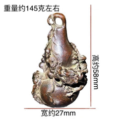 Solid Brass Dragon Gourd Figurine Taiji Bagua Fu Lu Feng Shui Home Decor 07FC0E-D4 - KOEEK