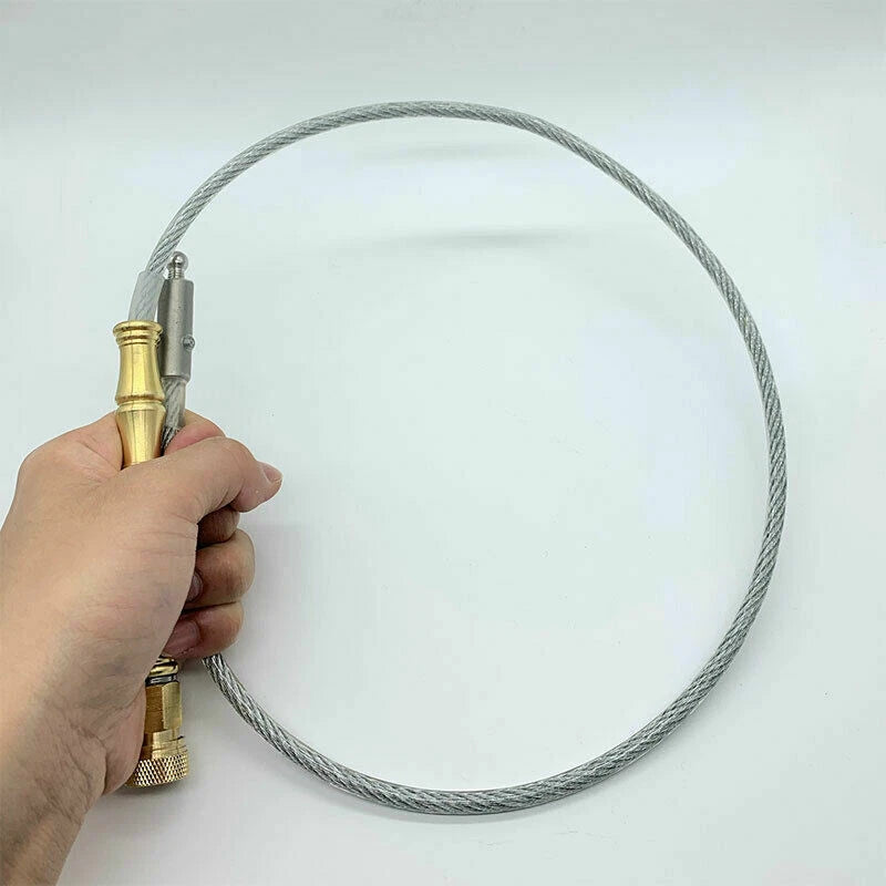 EDC Steel Wire Whip, Brass Handle, Kung Fu Whip, Outdoor Tactical Whip Tools 07FC0E-D4 - KOEEK
