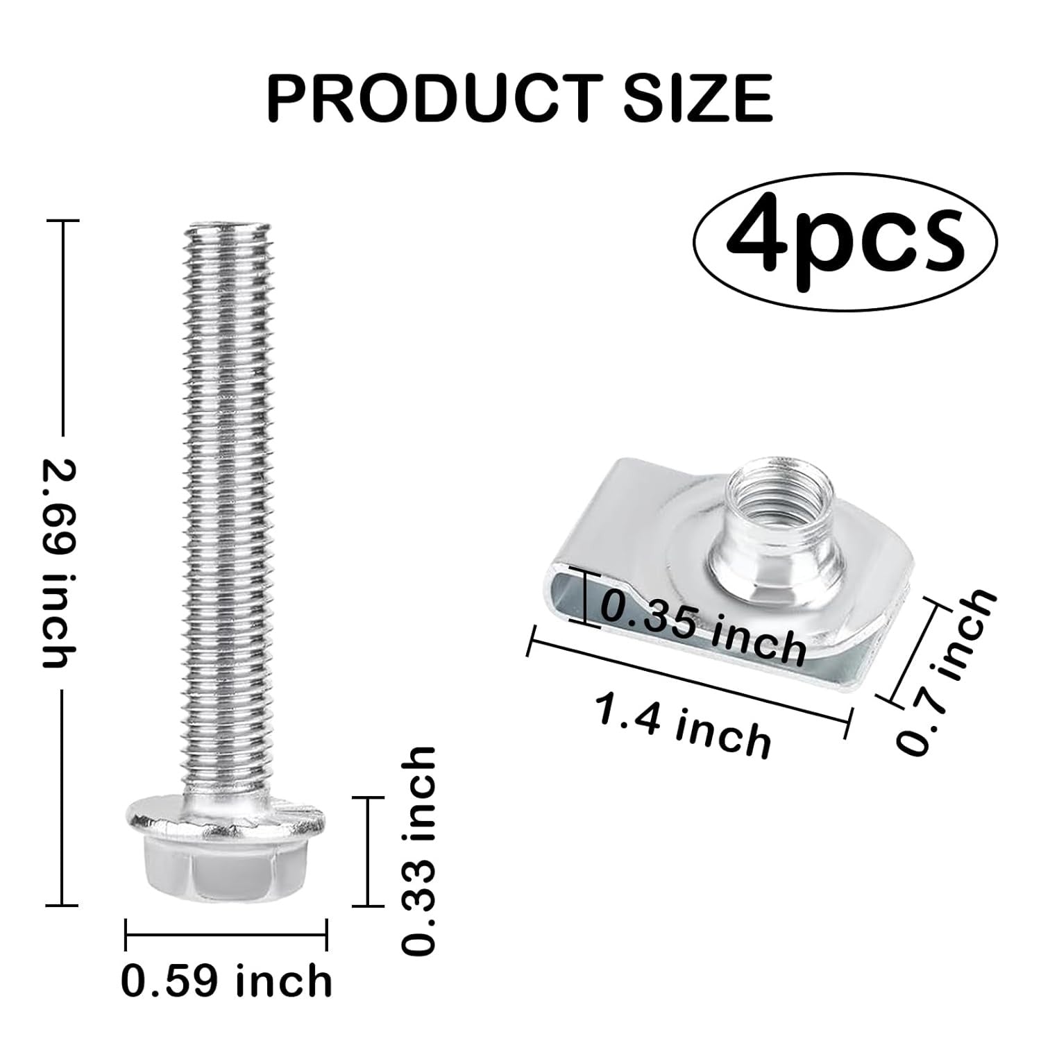 new Fuel Tank Strap Bolts, 304 Stainless Steel One Size, Silver 07FC0E-D4 - KOEEK