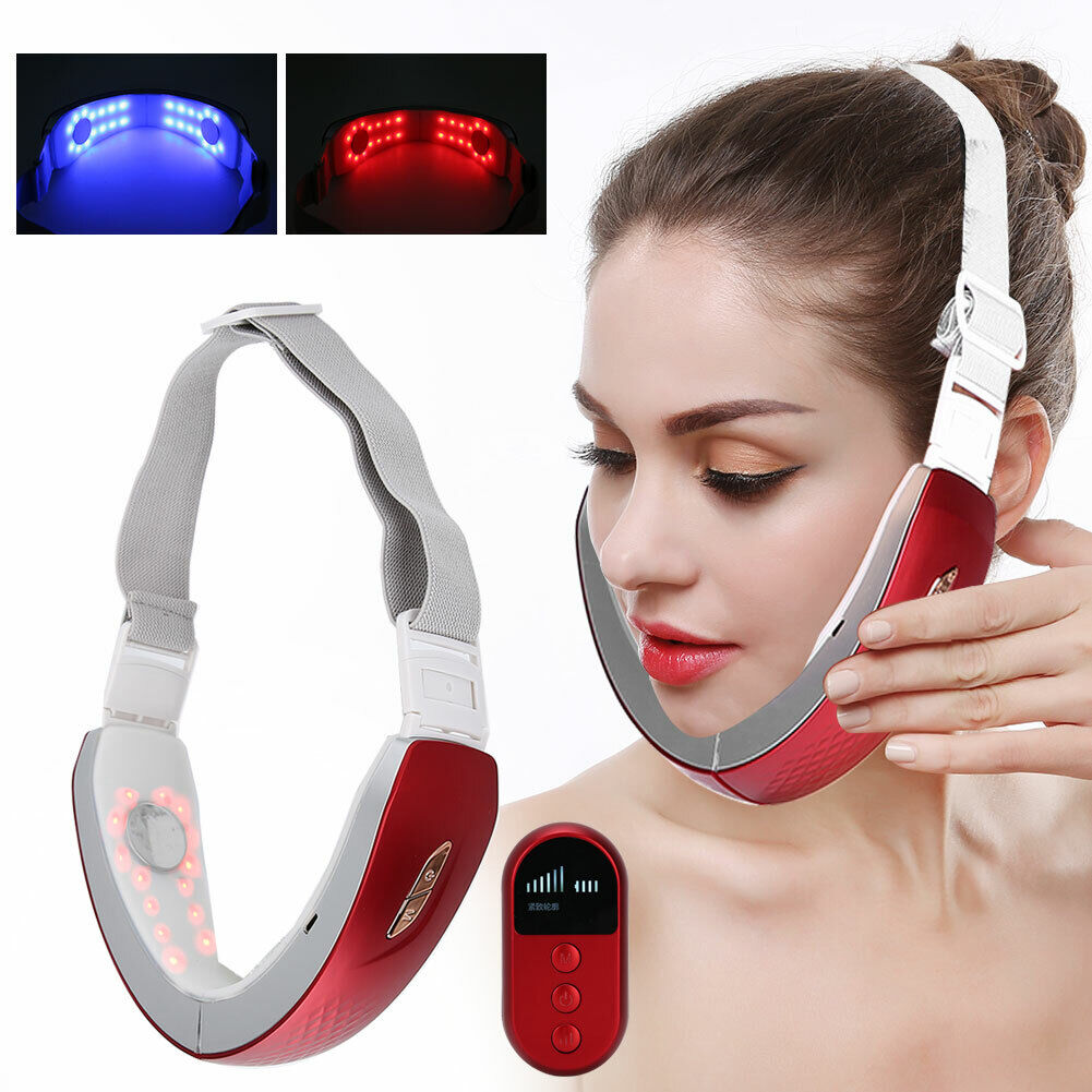 new Electric V-Face Slimming Red Blue Light Vibration Massage Skin Lifting Machine koeek - KOEEK