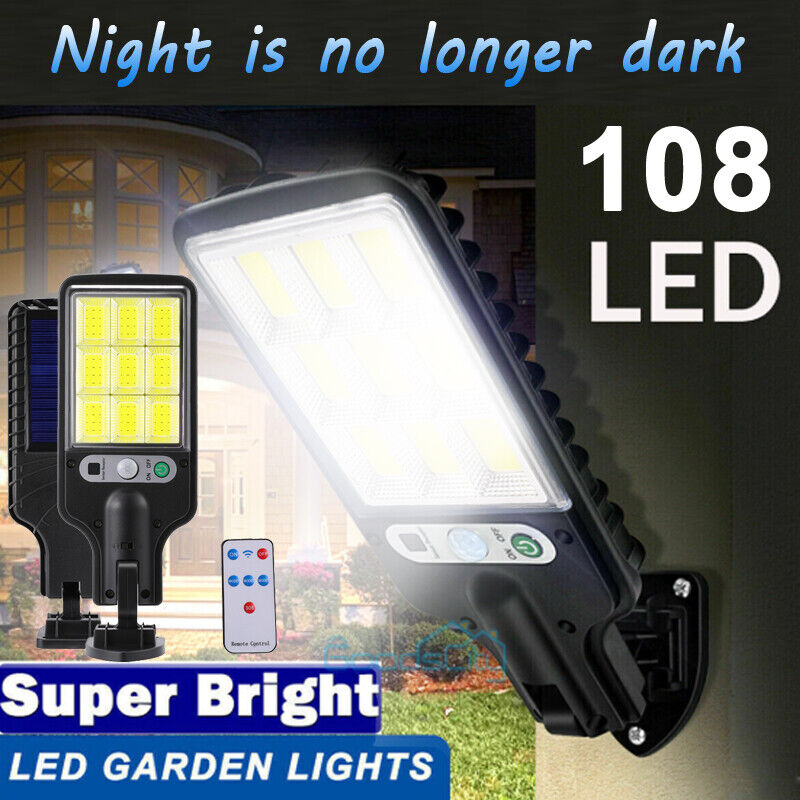 ny 1200000lm LED Solar Flood Light Security Bevægelsessensor Udendørs Yard Street Wall