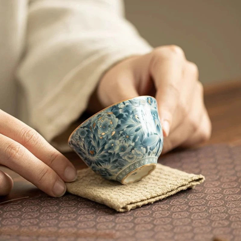 60ml Blue White Porcelain Wanhua Cup Kungfu Tea Tasting Cup Teaware Master's Cup 07FC0E-D4 - KOEEK