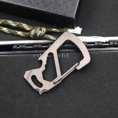 Titanium Alloy Keychain Carabiner Opener Wrench Outdoor Camping Multi EDC Tools 07FC0E-D4 - KOEEK