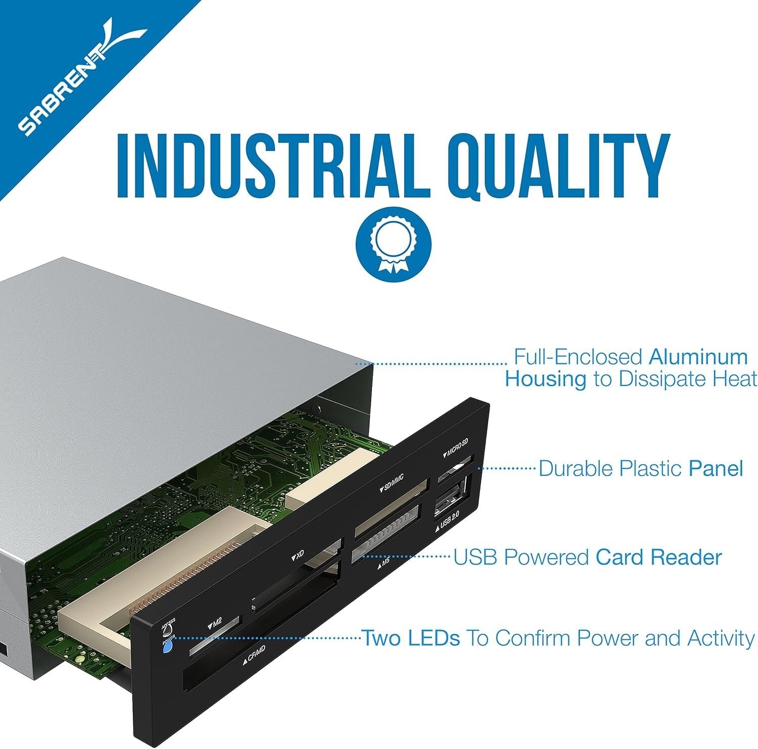 new SABRENT 74 in 1 3.5 Inch Internal Flash Supports 74 Memory Type, Black,Silver SABRENT - KOEEK