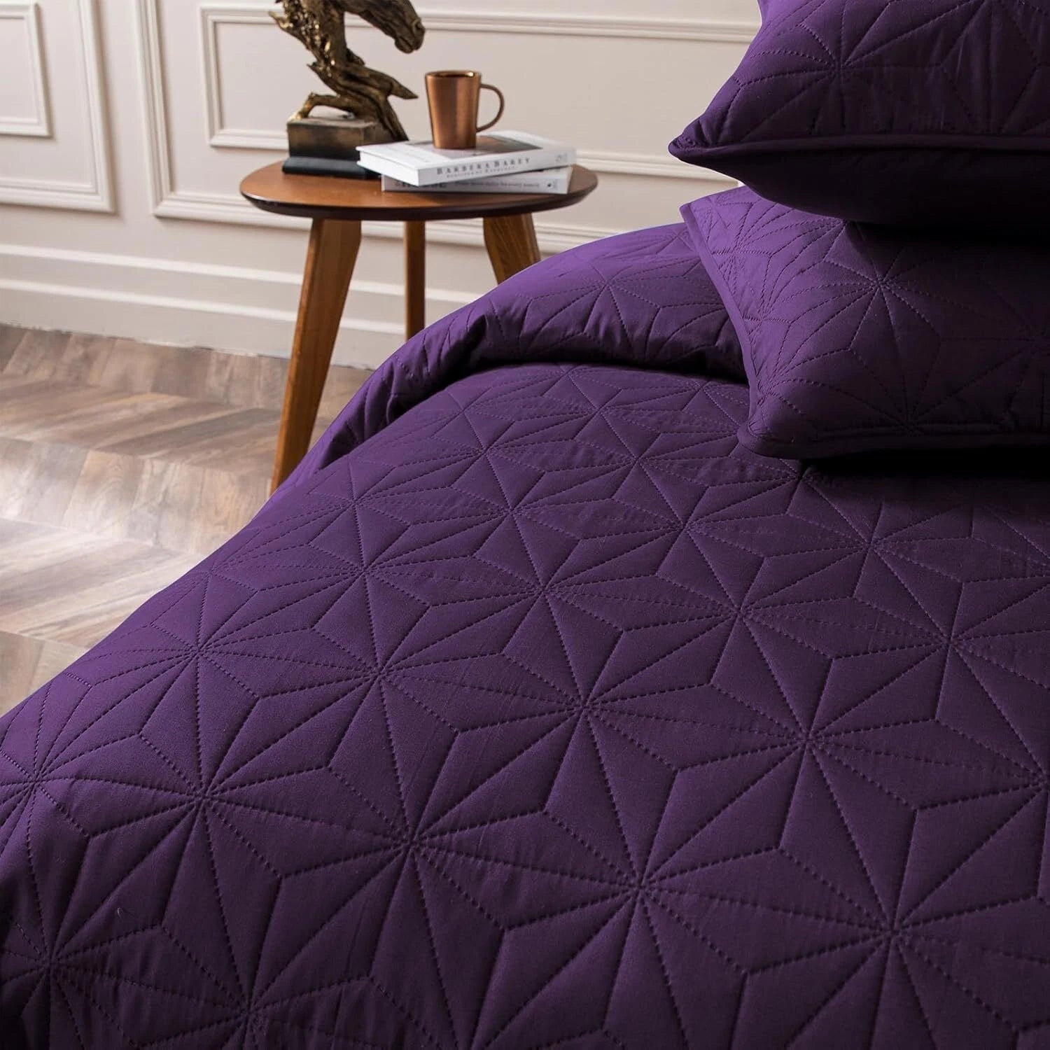 Queen Quilt Bedding Set,Soft Purple Bedspreads Quilts Queen Size for All Seasons 07FC0E-D4 - KOEEK
