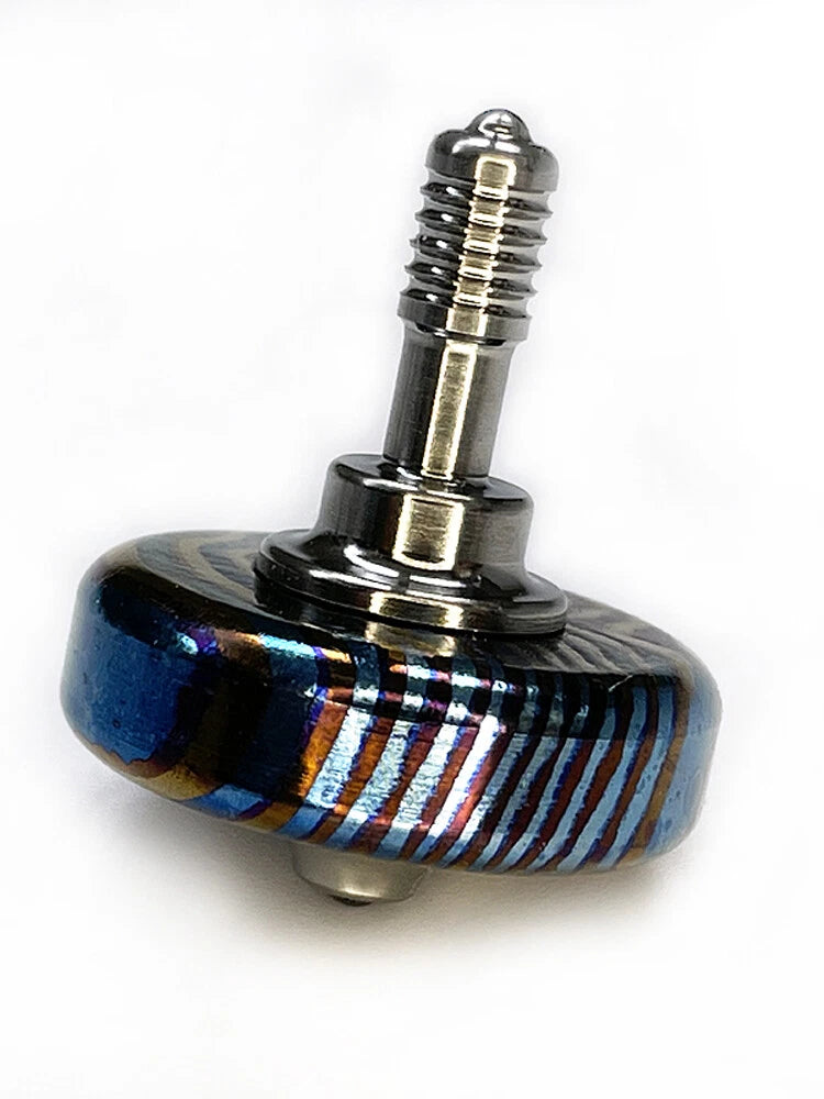 Titanium+Tima Damascus Hand Twisting Spinning Top Gyro Gyroscope Spinner EDC Toy 07FC0E-D4 - KOEEK