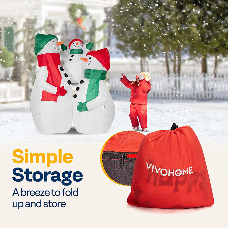 6ft / 8ft Christmas Inflatable Snowman LED Lighted Blow-up Yard Lawn Decoration 07FC0E-D4 - KOEEK