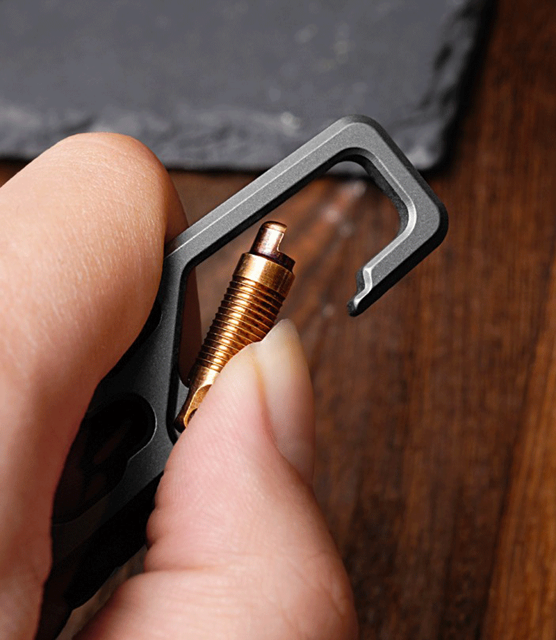 Titanium Keychain Pry Bar Crowbar Bottle Opener with Carabiner EDC Multi Tools 07FC0E-D4 - KOEEK