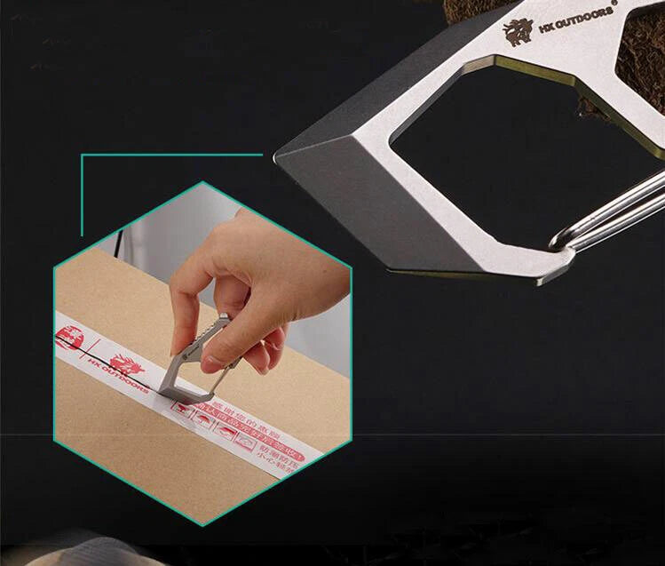 EDC High Stainless Steel Multifunction Keychain Key Carabiner Opener Wrench Tool 07FC0E-D4 - KOEEK