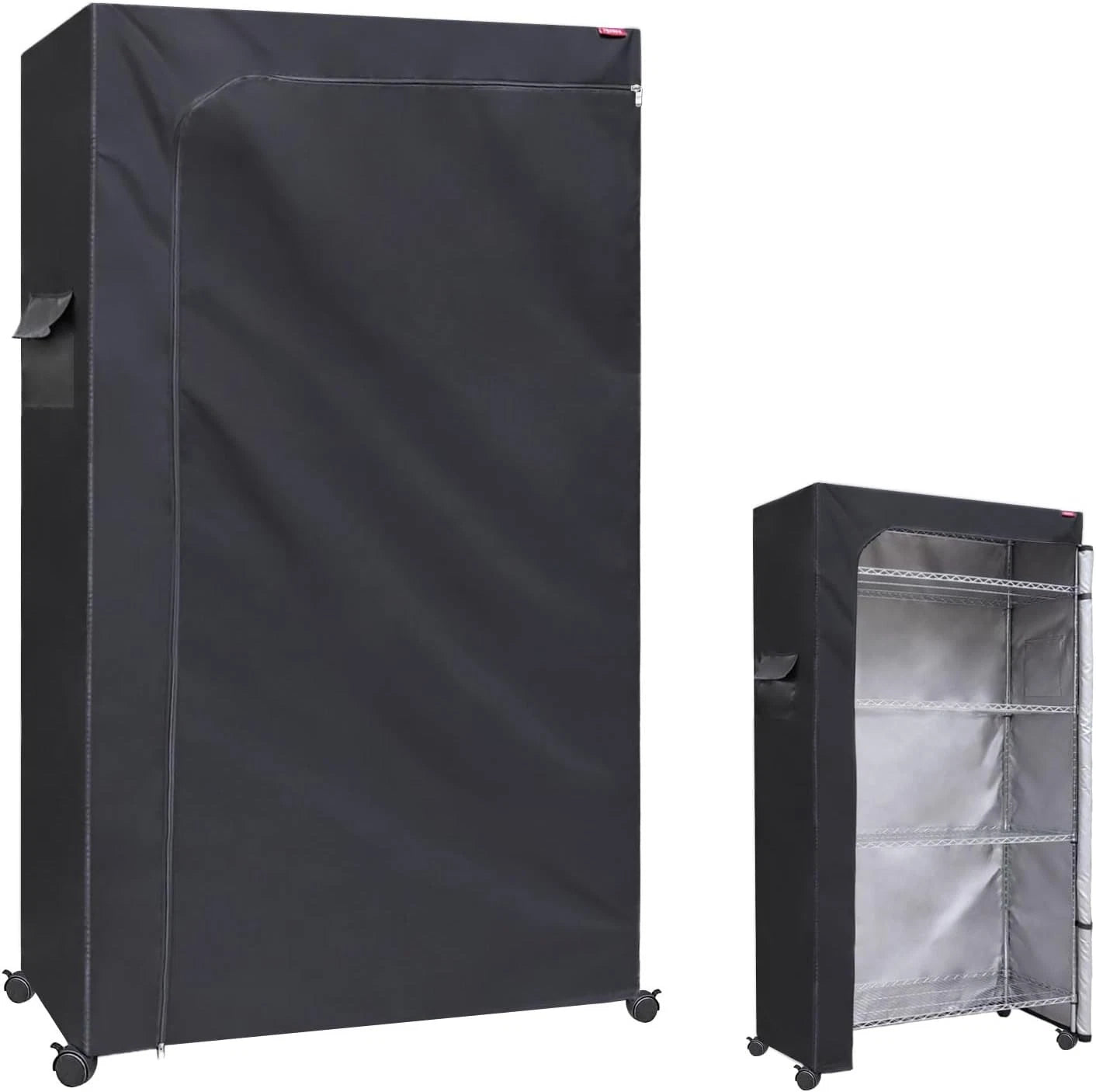 Shelf Cover Wire Shelving Rack Dust Cover 48X18X72,The Two-Way Zipper Design 07FC0E-D4 - KOEEK