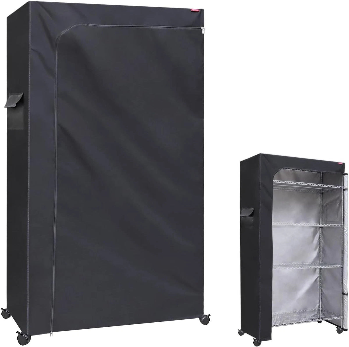 Shelf Cover Wire Shelving Rack Dust Cover 48X18X72,The Two-Way Zipper Design 07FC0E-D4 - KOEEK