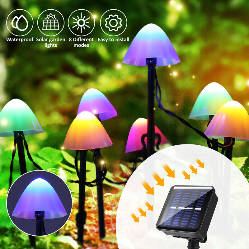 ny Solar Luces De luz 10 LED Para Exterior Patio Jardin Impermeable