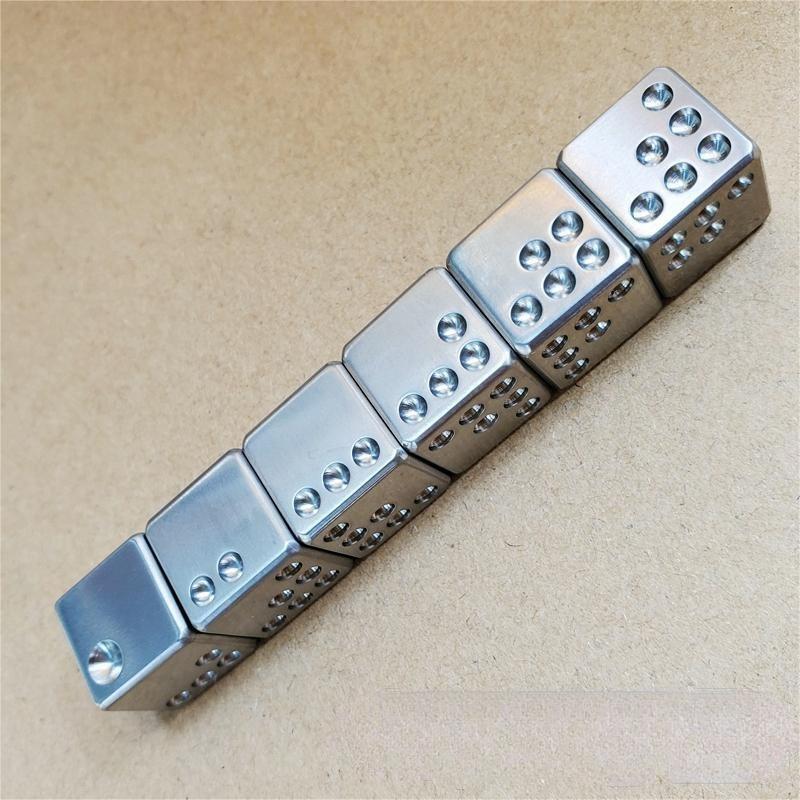 Solid TC4 Titanium Dice 14mm 0.55 Inch 6 Sided Ice Cube EDC Toy Necklace Pendant 07FC0E-D4 - KOEEK