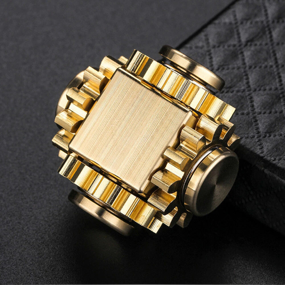 EDC Gear Linkage Brass Gyroscope Fingertips Spinning Top Gearwheel Gyro Toy Gift 07FC0E-D4 - KOEEK