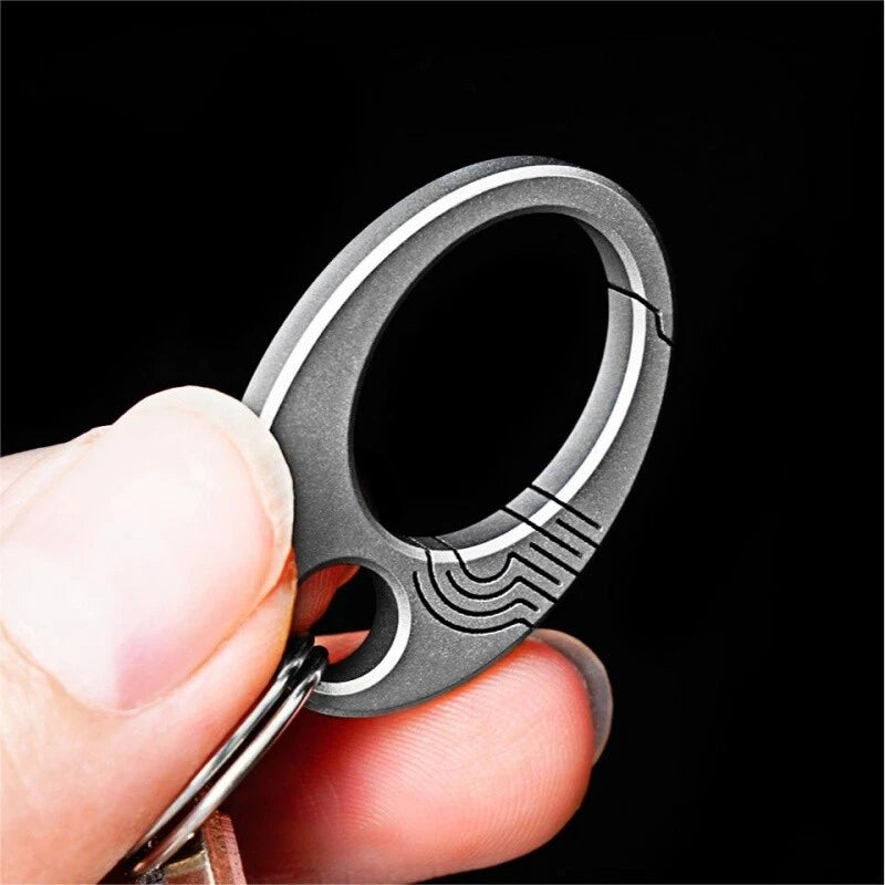 2PCS EDC  Mini Titanium Carabiner Keychain Clip Quickly Release Key Chain Hook 07FC0E-D4 - KOEEK