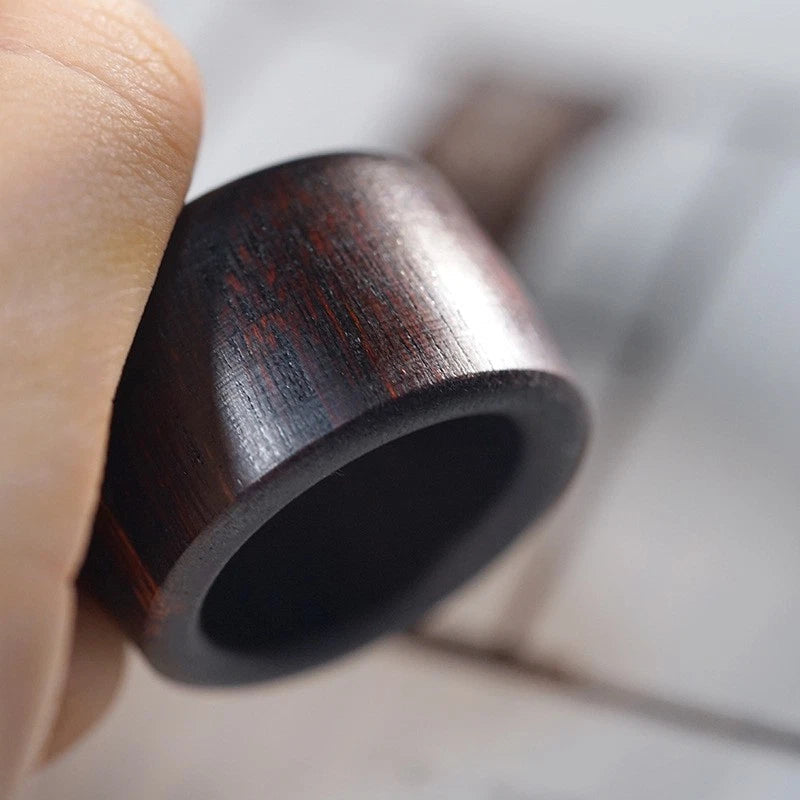 Myanmar Chenxiang Wood Thumb Ring Band Unisex Handheld Worry Ring 07FC0E-D4 - KOEEK