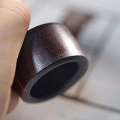 Myanmar Chenxiang Wood Thumb Ring Band Unisex Handheld Worry Ring 07FC0E-D4 - KOEEK