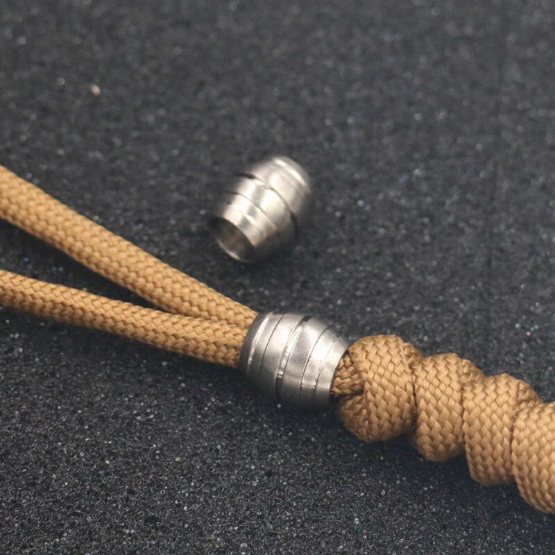 2pcs Titanium Bead Knife Parachute Lanyard Bead Pendant Beads Keychain EDC Tool EDC - KOEEK